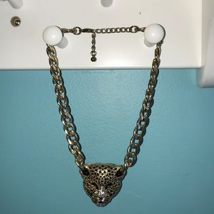 Gold chain Lion statement necklace